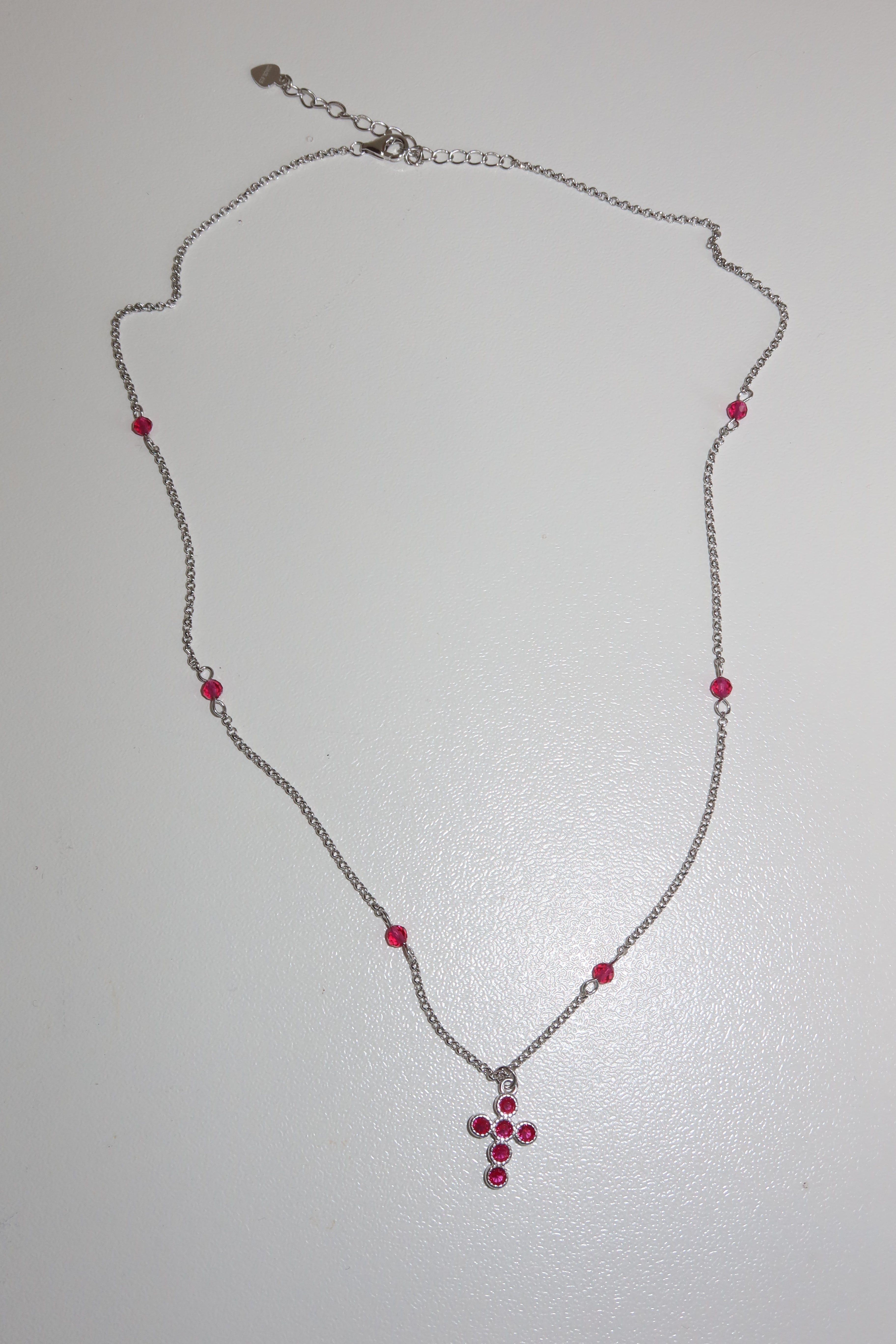 Collana Croce Pink Rosary