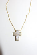 Collana Croce Pavé Gold