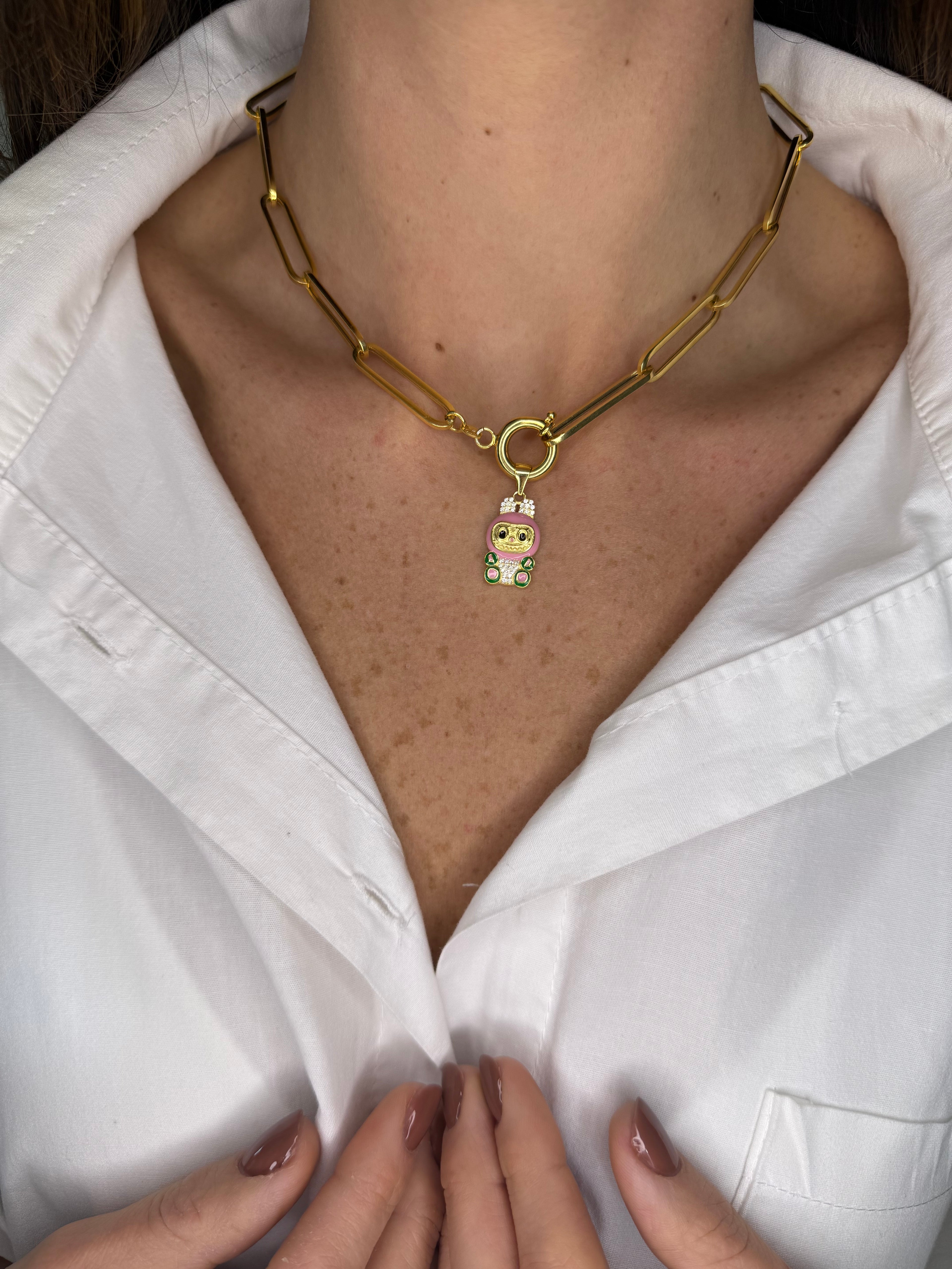 COLLANA LABUBU CON MAGLIA BISCOTTO