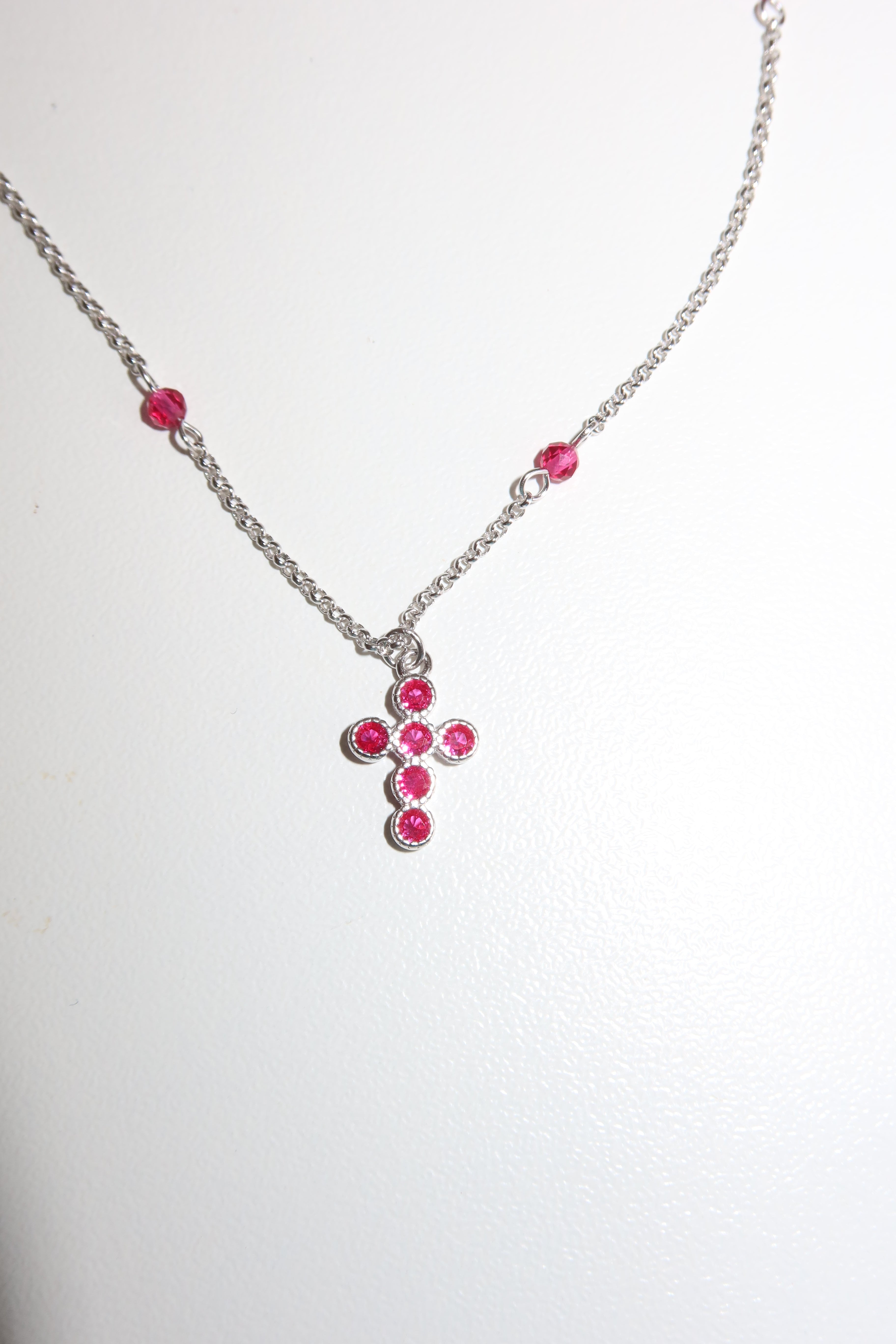Collana Croce Pink Rosary