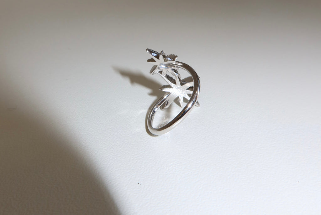Anello Doppia Stella Luminosa