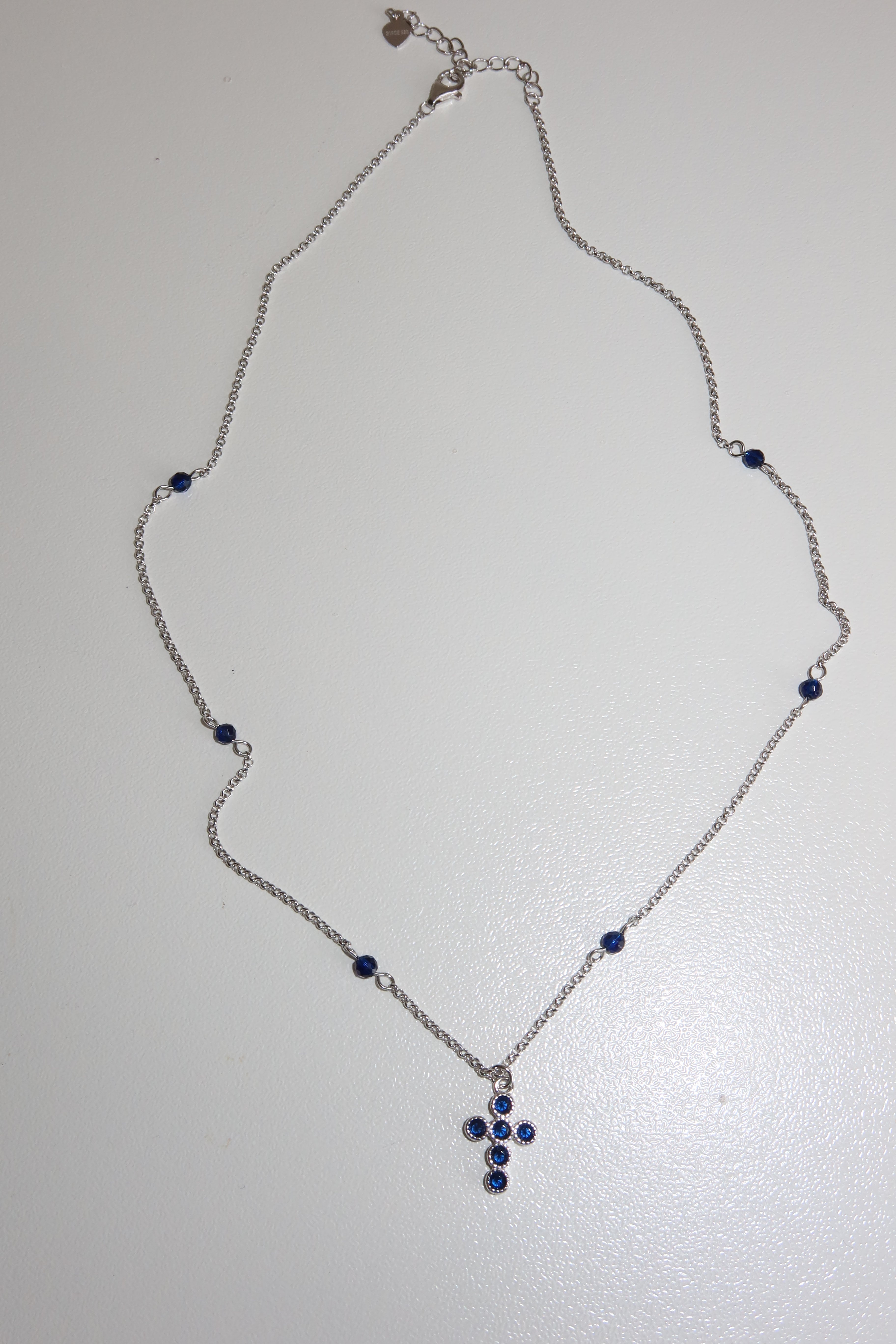 Collana Croce Blue Rosary