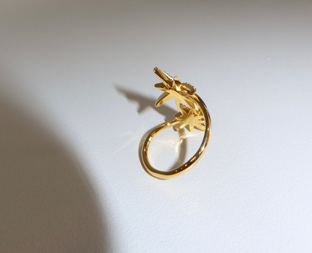 Anello Doppia Stella Luminosa
