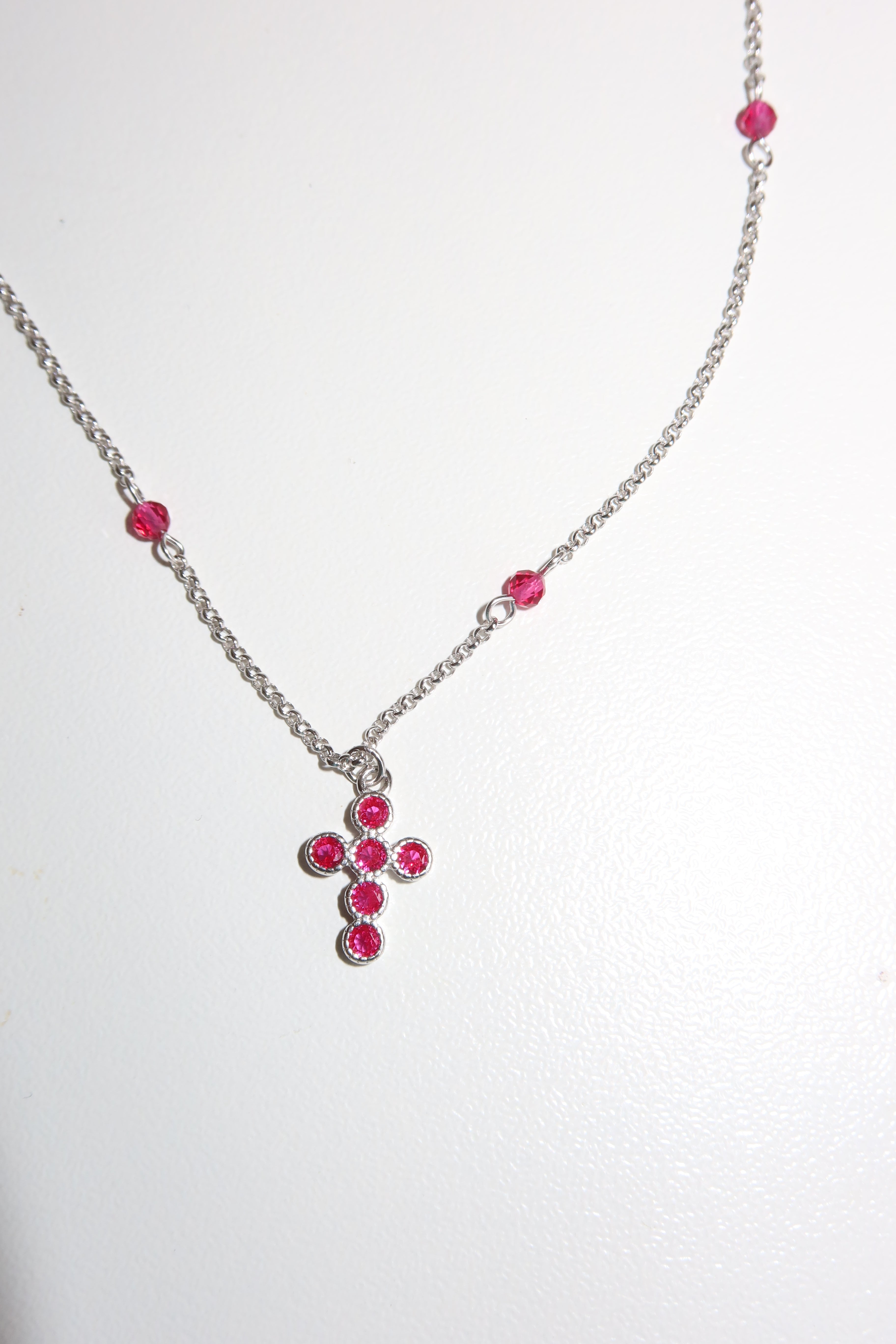 Collana Croce Pink Rosary