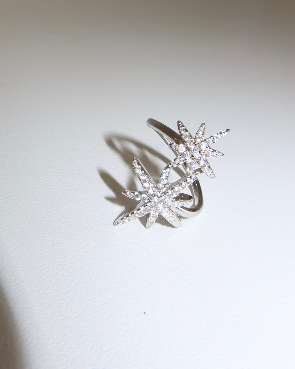 Anello Doppia Stella Luminosa