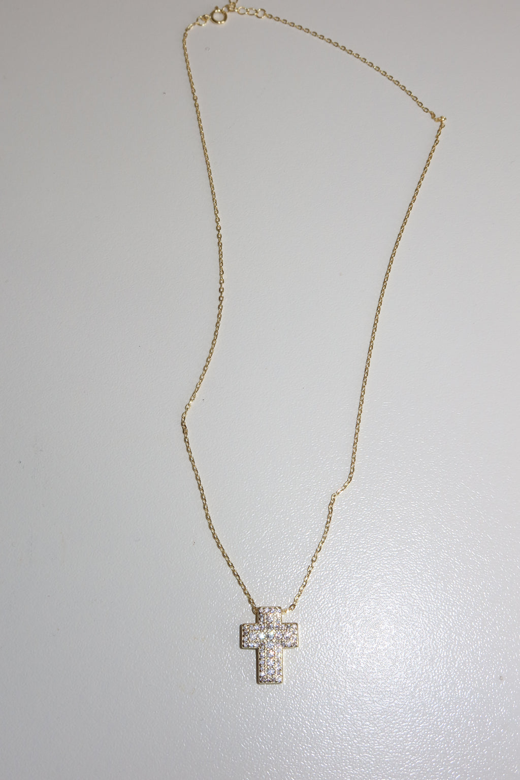 Collana Croce Pavé Gold