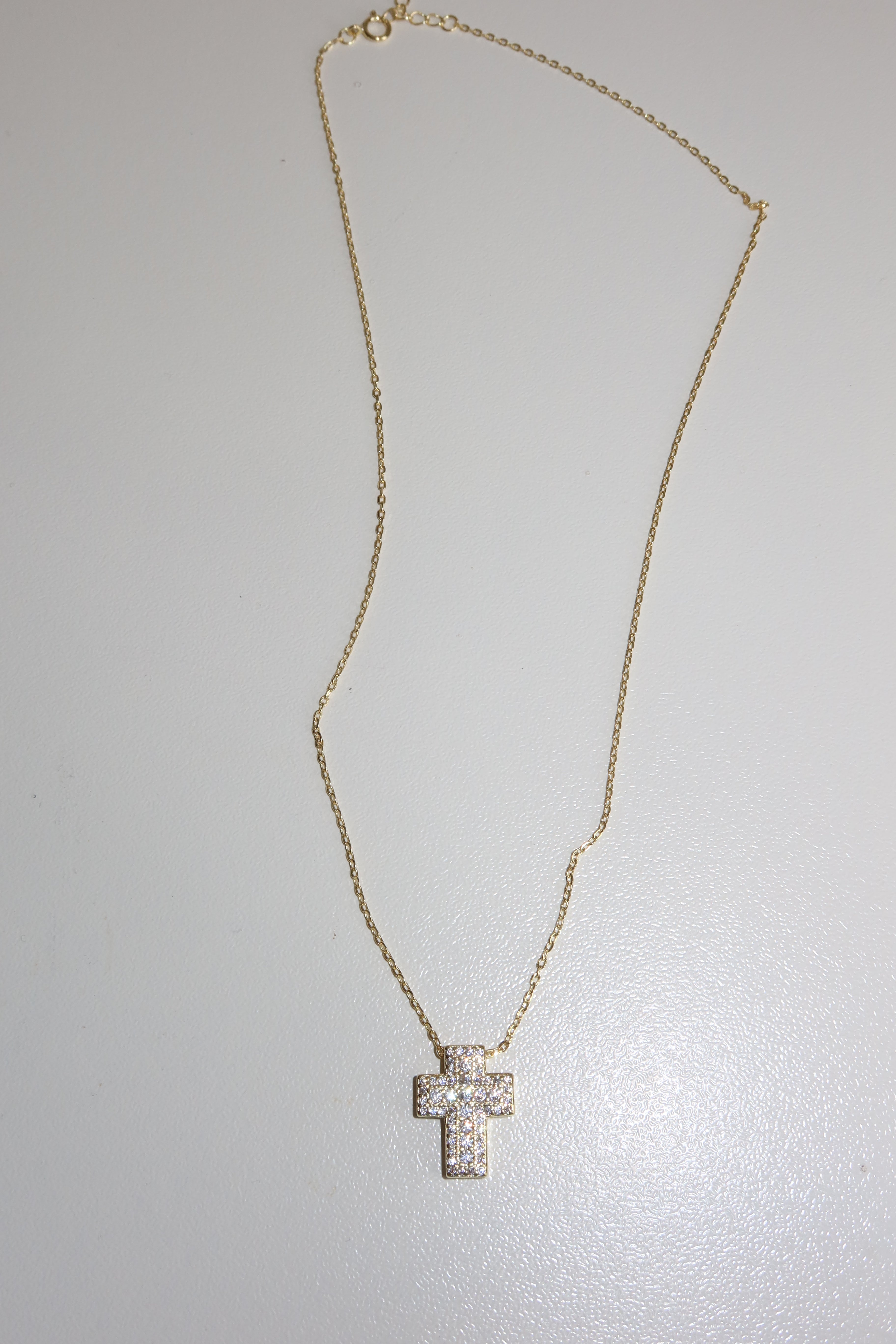 Collana Croce Pavé Gold