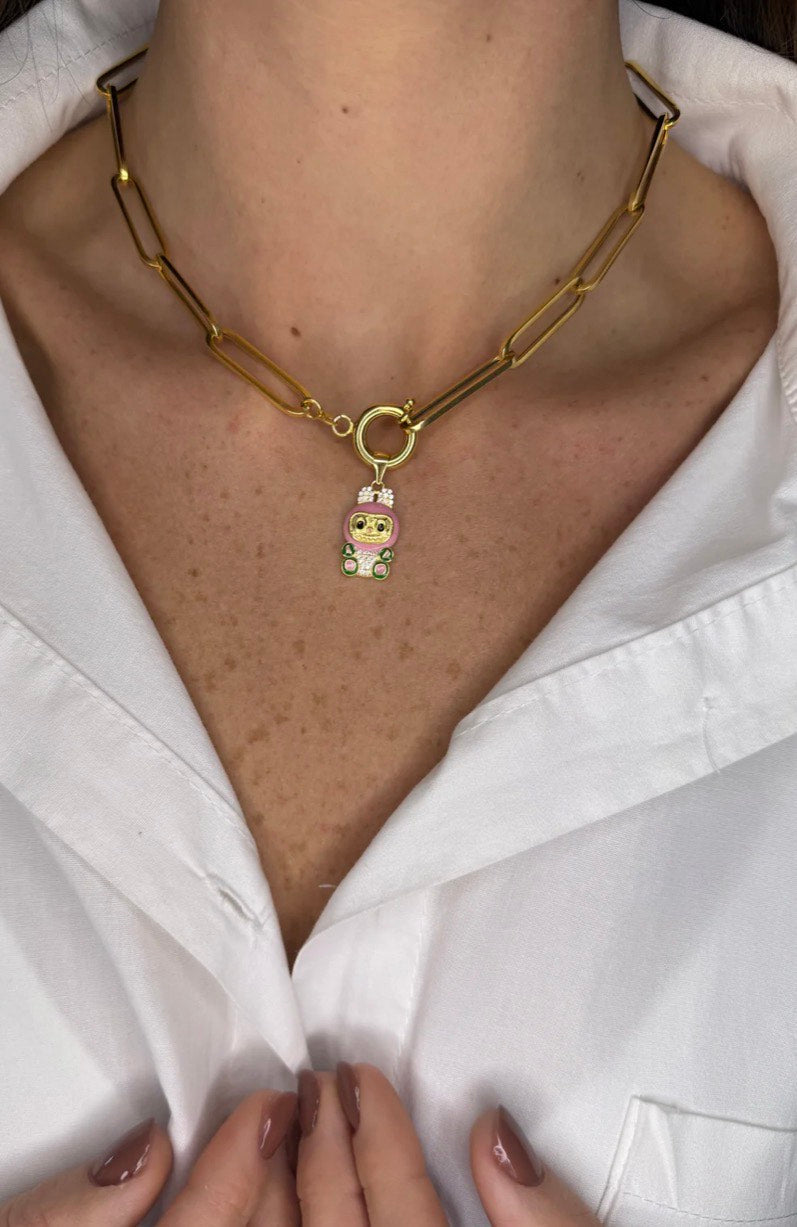 COLLANA LABUBU CON MAGLIA BISCOTTO